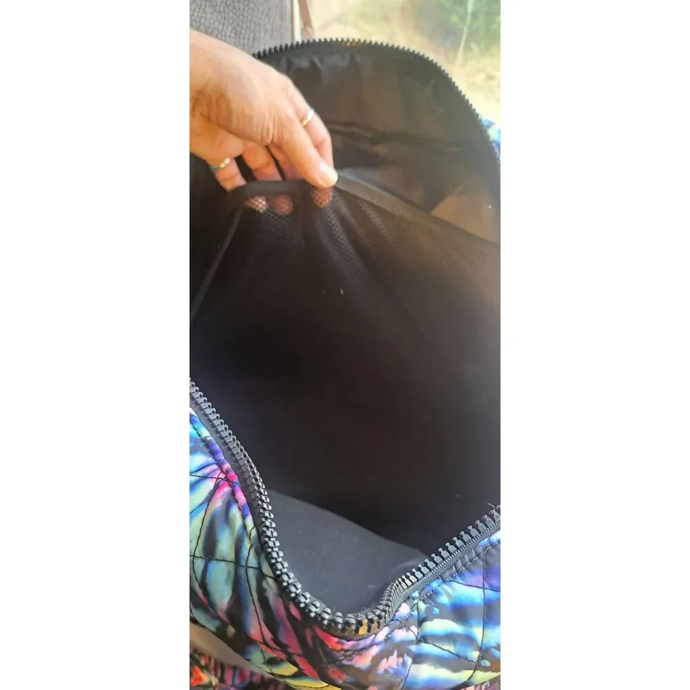 Colorful Quilted Tie Dye Duffle Bag Weekender Travel Bag w/ Shoulder Strap